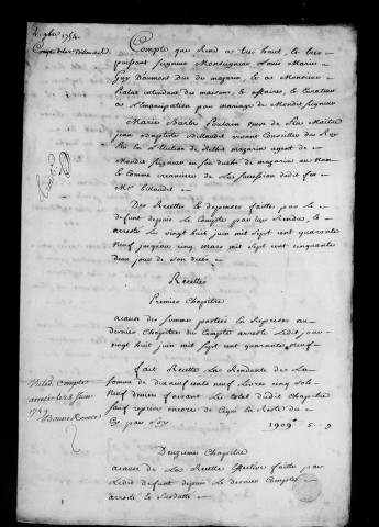 1748-1752. Comptes.