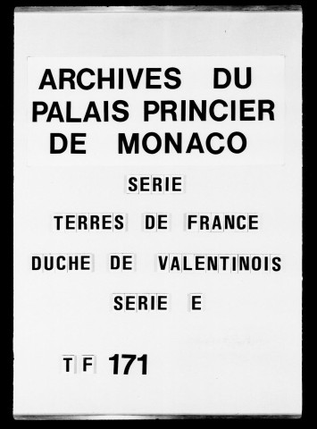 Péages. Recettes des droits : 1695-1736.