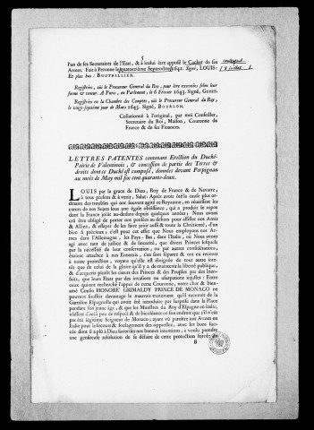 Montélimar :Mémoires, requêtes, lettres missives concernant la contestation entre les officiers de la sénéchaussée et les officiers de l'Hôtel de Ville au sujet de la juridiction de la police, 1755-1756.Lettres missives relatives aux affaires de la seigneurie, 1664-1759.Mémoires, arrêt du Parlement de Grenoble entre les officiers de la sénéchaussée et les consuls pour les droits honorifiques dus aux dits officiers, 1756-1758.