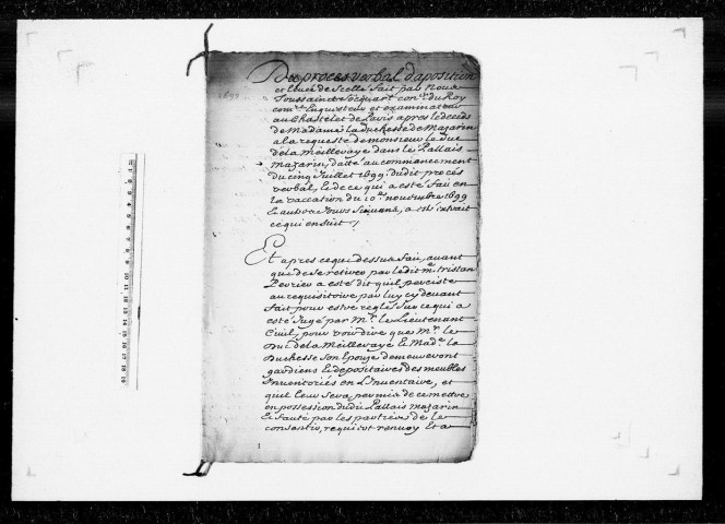 Succession d'Hortense Mancini 