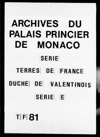 Montélimar :
Comptes et pièces à l'appui, 1711-1780.