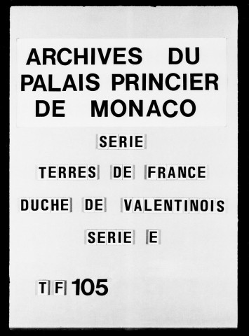 Grane :Droits seigneuriaux. "Ceuilloir des droits seigneuriaux de 1541 à 1590" (cahier 13 cm x 18 cm).Déclarations des revenus et charges, 1710-1743.Relations de voyages faits à Grane dans lesquelles sont détaillées toutes les affaires existantes, 1644-1755.Renseignements, consultations, mémoires, lettres missives, reconnaissances de cens, 1549-1763.Cens dus pour les corvées et droits de pâturage (copie), 1352.Lods et ventes, 1731-1752.Droits de chasse, 1655-1765.Péage, 1673-1685, 2 pièces.Pièces de compte de fermage, 1678-1738.Offices, 1671-1768.