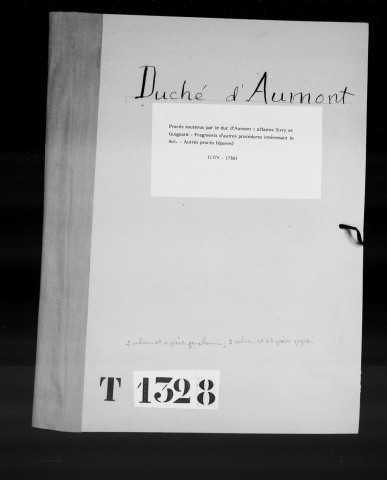 Correspondance relative au duché d'Aumont (1764-1792).