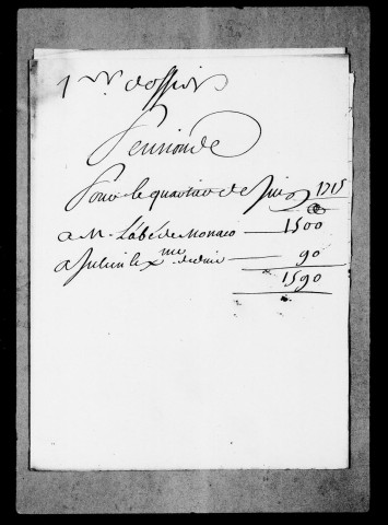 Pièces justificatives des comptes, 1716-1717.