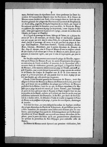 Péage de Crest :Péage par terre de Crest, Auriple et Vaunavey. Copies d'actes de 1368, 1426 et 1427.Mémoires, baux, pièces diverses, 1623-1763.Plan topographique en couleurs de la terre de Vaunavey (132 x 52 cm).