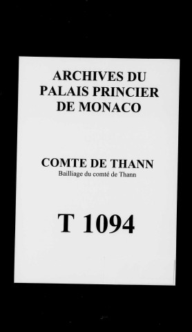 Bailliage du comté de Thann 