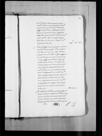 Transaction du 2 mars 1712 avec le duc de Luynes. Etat des dettes en 1708. Quittances des sommes à lui payées. Mémoires, procédures et autres pièces, 1708-1719.