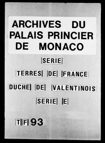 Péage de Crest :Péage par terre de Crest, Auriple et Vaunavey. Copies d'actes de 1368, 1426 et 1427.Mémoires, baux, pièces diverses, 1623-1763.Plan topographique en couleurs de la terre de Vaunavey (132 x 52 cm).