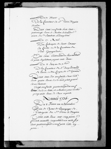Etats des bois destinés aux arsenaux passés en franchise devant les péages du Prince, 1724-1755.