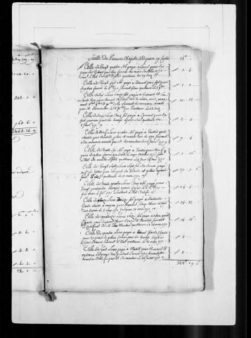 Etats et pièces justificatives pour Torigni, Hambye, Bréhal, Moyon, 1771-1773.