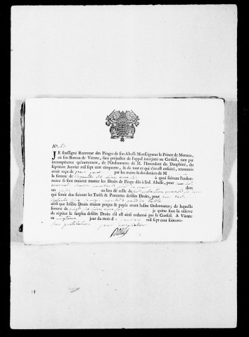 Péages par eau et par terre :Etats du montant des droits dus et refusés, accompagnés des quittances des sommes des sommes perçues avec indication de celles qui auraient du être payées, 1755-1760.