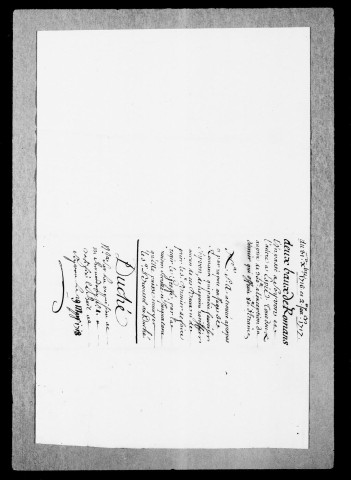 Droit de vingtain, 1718-1720.
Droits de greffe, 1690-1742.
Règlement du péage (imprimé), 1613.