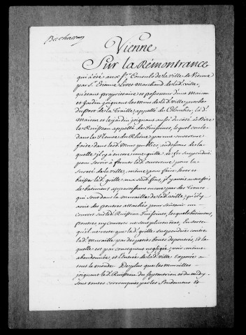 Droits de bac et de pontonage sur le pont : Titres divers, déclarations du roi, ordonnances de l'intendant, etc., 1631-1750. (Placard imprimé « pancarte pour lever et exiger les droits de passage »).